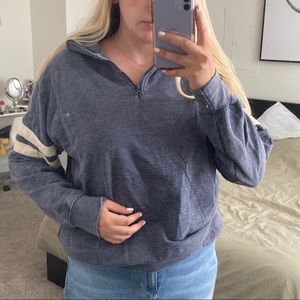 Distressed Quarter Zip